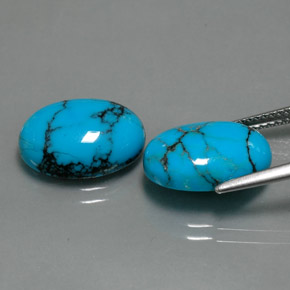 天然绿松石，椭圆形切割，14.1×10.1毫米，不透明