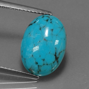 3.40克拉天然绿松石，椭圆形切割，14×10.1毫米，不透明