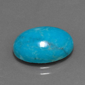 4.33克拉天然绿松石，椭圆形切割，14.1×10毫米，不透明