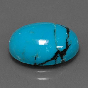 4.44克拉天然绿松石，椭圆形切割，14.1×10.2毫米，不透明