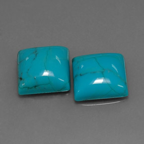 天然绿松石，方形，10×10毫米，不透明