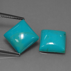 天然绿松石，方形，10×10毫米，不透明