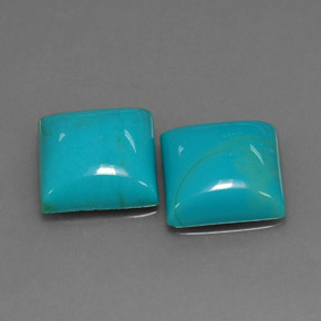 天然绿松石，方形，10×10毫米，不透明