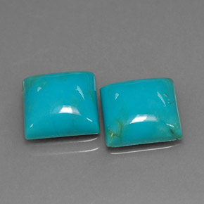 天然绿松石，方形，10×10毫米，不透明