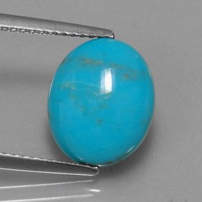3.15克拉天然绿松石，椭圆形切割，12×9.9毫米，不透明
