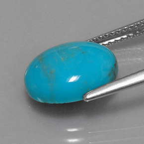 3.15克拉天然绿松石，椭圆形切割，12×9.9毫米，不透明