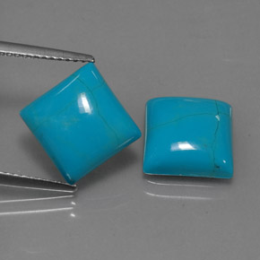天然绿松石，方形，10.1×10毫米，不透明