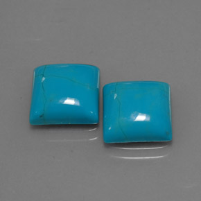 天然绿松石，方形，10.1×10毫米，不透明