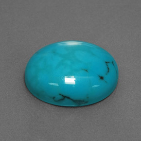 2.77克拉天然绿松石，椭圆形切割，11.9×10毫米，不透明