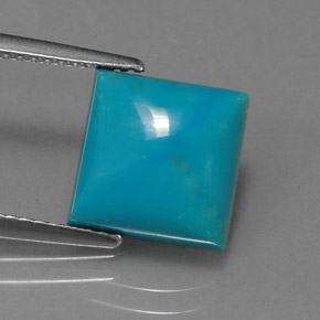 3.22克拉天然绿松石，方形，9.9×9.8毫米，不透明