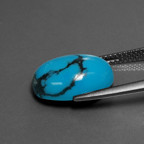 4.44克拉天然绿松石，椭圆形切割，不透明