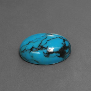 3.97克拉天然绿松石，椭圆形切割，14.1×10.1毫米，不透明