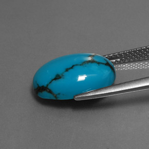 4.27克拉天然绿松石，椭圆形切割，不透明