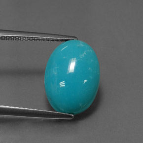 4.11克拉天然绿松石，椭圆形切割，14×10.1毫米，不透明