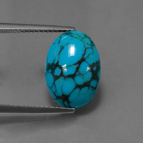 3.50克拉天然绿松石，椭圆形切割，14×10毫米，不透明