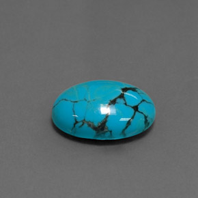 3.33克拉天然绿松石，椭圆形切割，13.8×9.9毫米，不透明