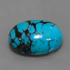 3.96克拉天然绿松石，椭圆形切割，14.1×10.2毫米，不透明
