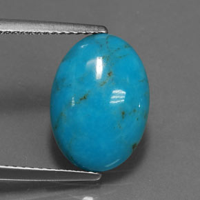 3.96克拉天然绿松石，椭圆形切割，13.9×10毫米，不透明
