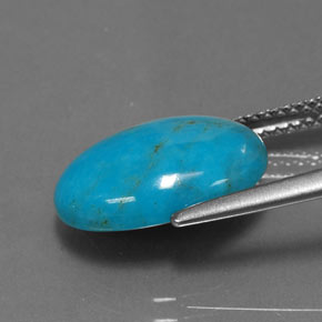 3.96克拉天然绿松石，椭圆形切割，13.9×10毫米，不透明