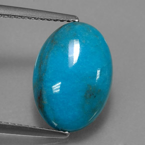 4.39克拉天然绿松石，椭圆形切割，14.1×10.1毫米，不透明