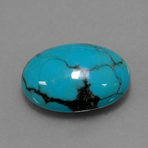 3.95克拉天然绿松石，椭圆形切割，14×9.8毫米，不透明