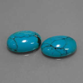 天然绿松石，椭圆形切割，14.1×10.1毫米，不透明