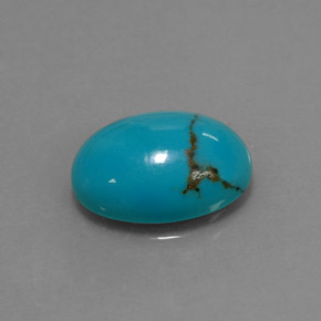 3.62克拉天然绿松石，椭圆形切割，13.9×9.8毫米，不透明