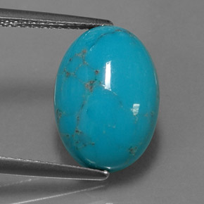 4.28克拉天然绿松石，椭圆形切割，14.1×10毫米，不透明