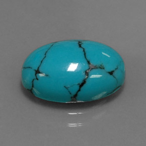 4.19克拉天然绿松石，椭圆形切割，13.8×9.8毫米，不透明