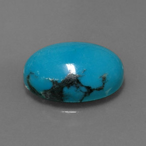 3.78克拉天然绿松石，椭圆形切割，13.8×9.8毫米，不透明
