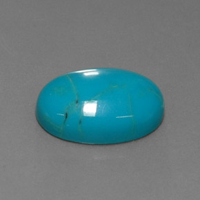 3.79克拉天然绿松石，椭圆形切割，14×10毫米，不透明
