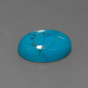 4.01克拉天然绿松石，椭圆形切割，14×10.1毫米，不透明