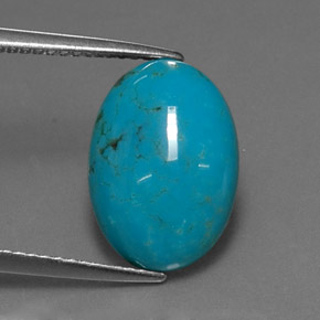 4.25克拉天然绿松石，椭圆形切割，14×10.1毫米，不透明