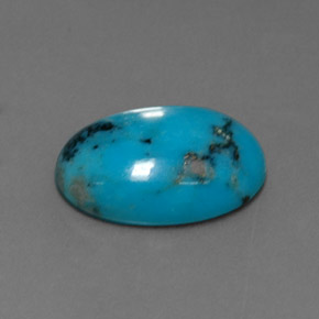 4.33克拉天然绿松石，椭圆形切割，14.4×10.2毫米，不透明