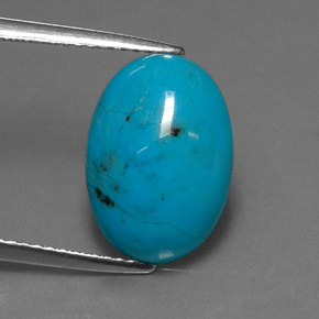 3.93克拉天然绿松石，椭圆形切割，13.9×9.8毫米，不透明
