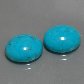 天然绿松石，椭圆形切割，12.1×10.1毫米，不透明