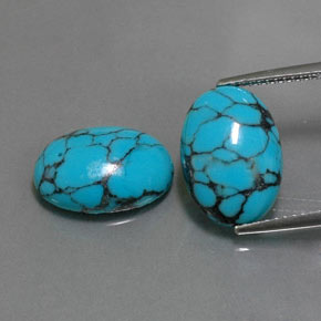 天然绿松石，椭圆形切割，14.1×10.1毫米，不透明
