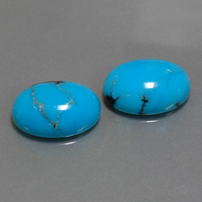 天然绿松石，椭圆形切割，14.1×10.2毫米，不透明
