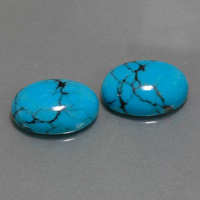 天然绿松石，椭圆形切割，14.1×10.2毫米，不透明