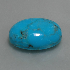 3.95克拉天然绿松石，椭圆形切割，14.1×10.1毫米，不透明