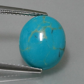 3.06克拉天然绿松石，椭圆形切割，12.1×10毫米，不透明