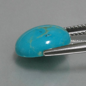 3.06克拉天然绿松石，椭圆形切割，12.1×10毫米，不透明