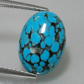 3.92克拉天然绿松石，椭圆形切割，14×10.1毫米，不透明