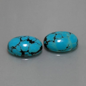 天然绿松石，椭圆形切割，14×10毫米，不透明