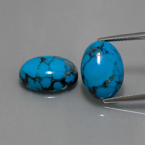 天然绿松石，椭圆形切割，14.1×10.1毫米，不透明