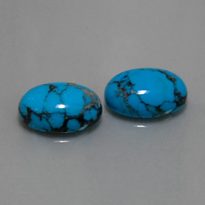 天然绿松石，椭圆形切割，14.1×10.1毫米，不透明