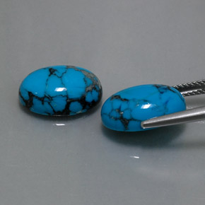 天然绿松石，椭圆形切割，14.1×10.1毫米，不透明
