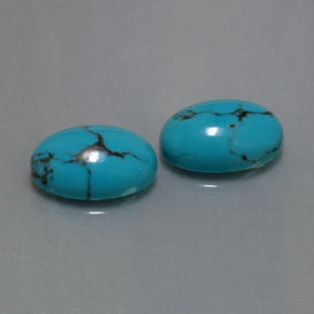 天然绿松石，椭圆形切割，13.8×9.8毫米，不透明