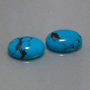 天然绿松石，椭圆形切割，14.1×10.1毫米，不透明