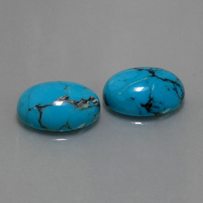 天然绿松石，椭圆形切割，14×10.1毫米，不透明